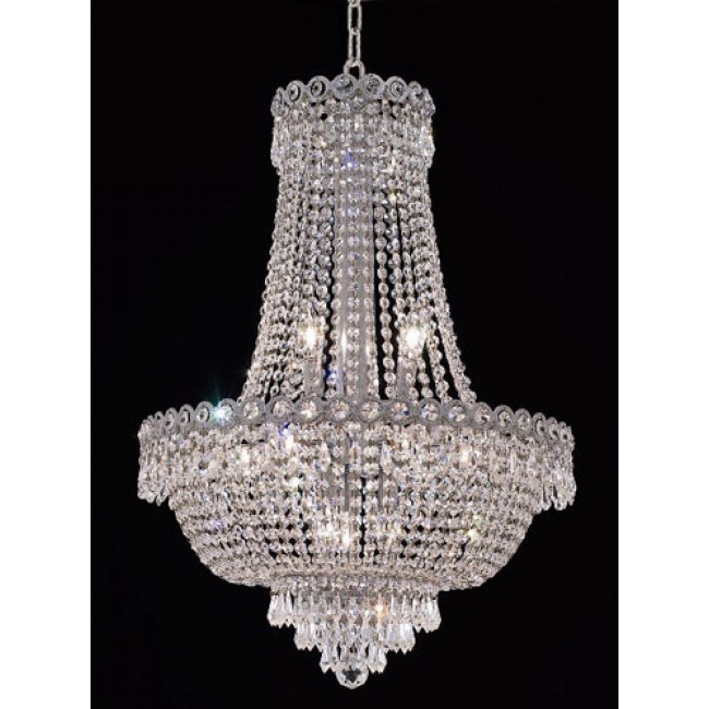 12 light Chrome plated crystal chandelier 