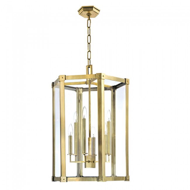 Aged Brass Six-Light Pendant