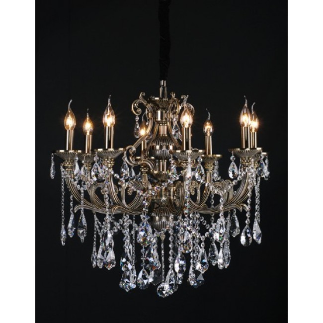 Gold plated 8 Light Zinc Alloy crystal Chandelier