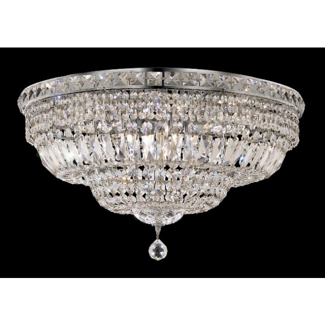 12 light crystal flush mount ceiling lamp with chrome finish