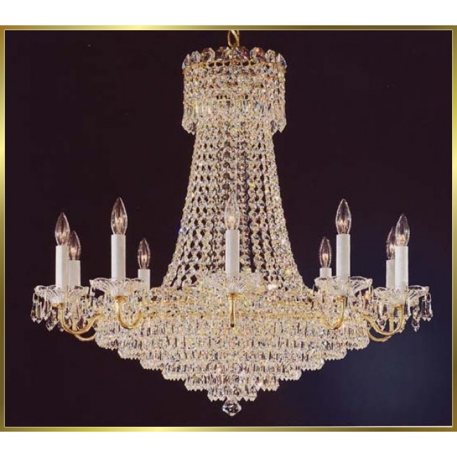 20 lights crystal chandelier in gold plated finish