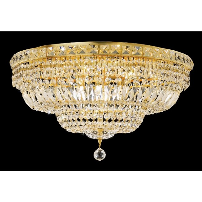 12 light crystal flush mount ceiling lamp with gold finish