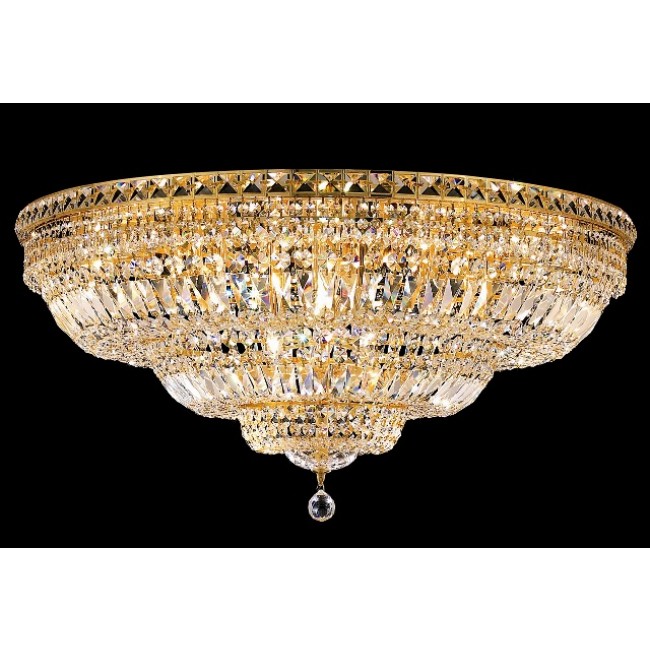 21 light crystal flush mount ceiling lamp with gold finish