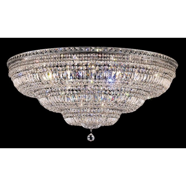 33 light large crystal flush mount ceiling light with chrome finish