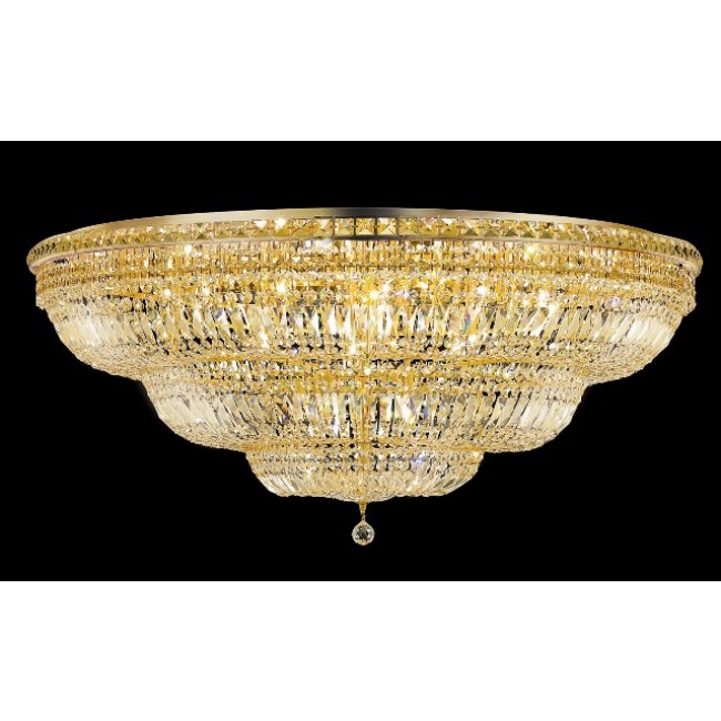 33 light large crystal flush mount ceiling light with gold finish