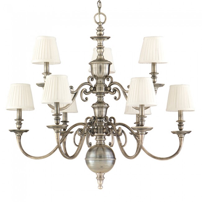 Nickel Nine-Light Chandelier