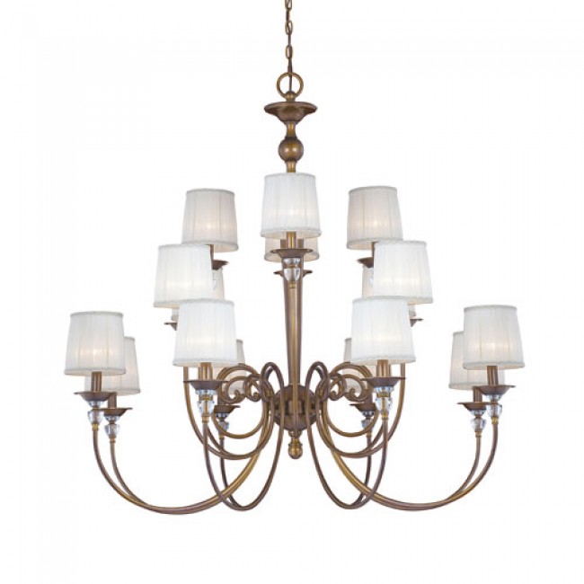 Locksley Antique Bronze Sixteen-Light Chandelier