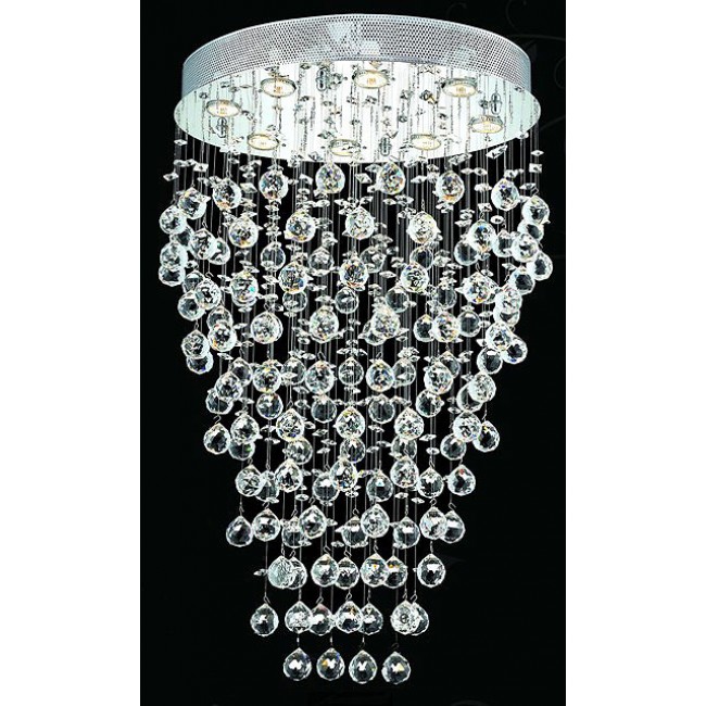 polished chrome Contemporary Crystal Chandelier droped with crystal balls