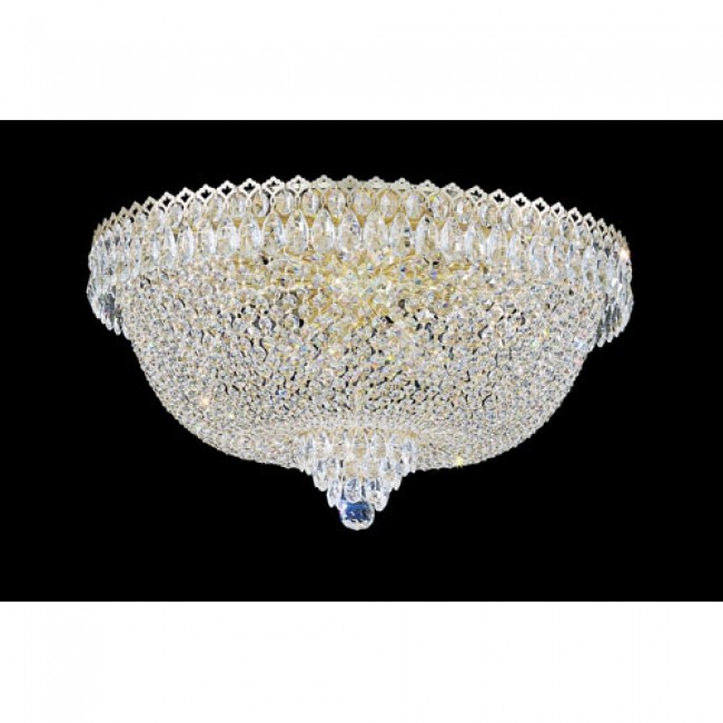 Schonbek Camelot Razzle Dazzle Gold 14-Light Clear Gemcut Flush Mount Light, 24W x 14H x 24D