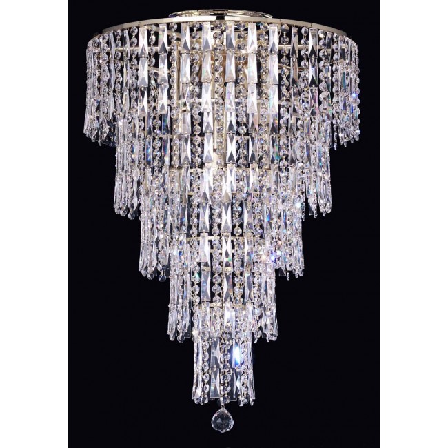 10 lights crystal chandelier in polished chrome finish
