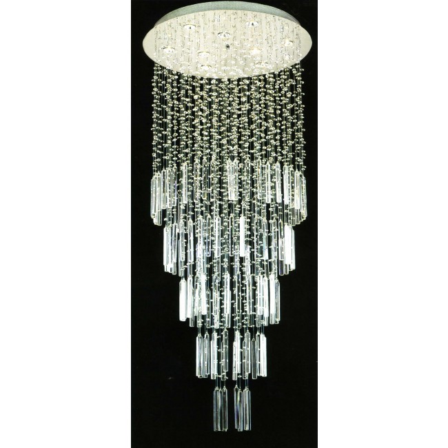 9 lights contemporary crystal chandelier in polished chrome finish