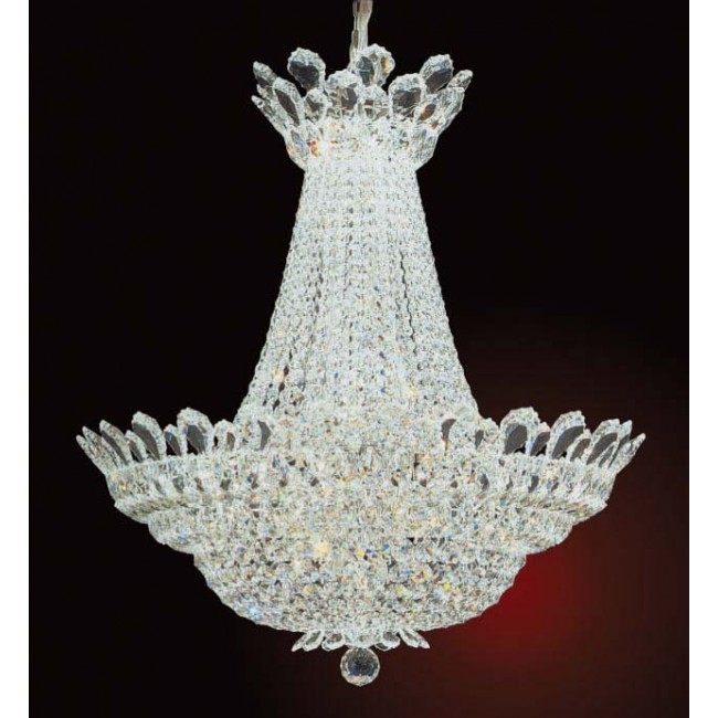 39 lights crystal chandelier in polished chrome finish