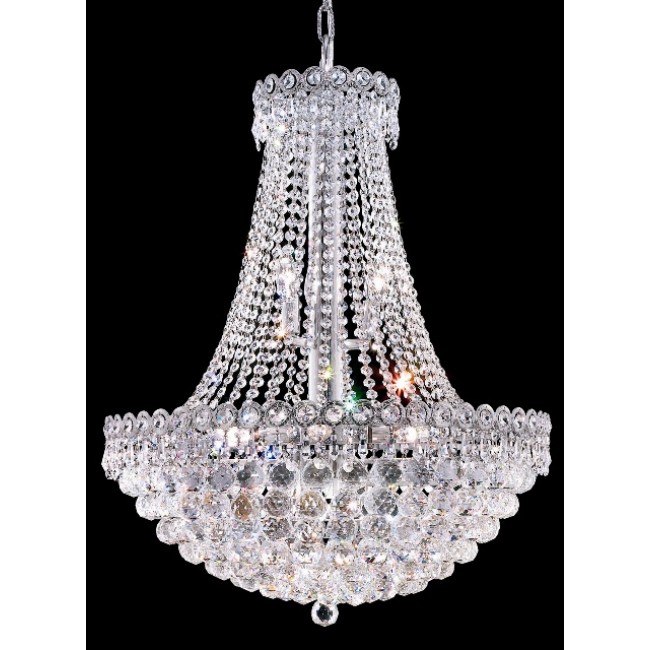 12 light Crystal chandelier with chrome plated finish