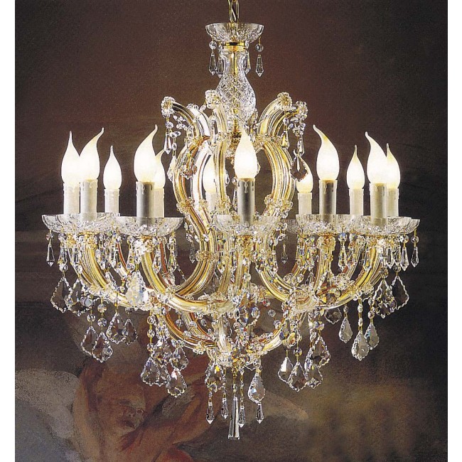 12 Lights Maria Theresa crystal chandelier dressed with clear crystals
