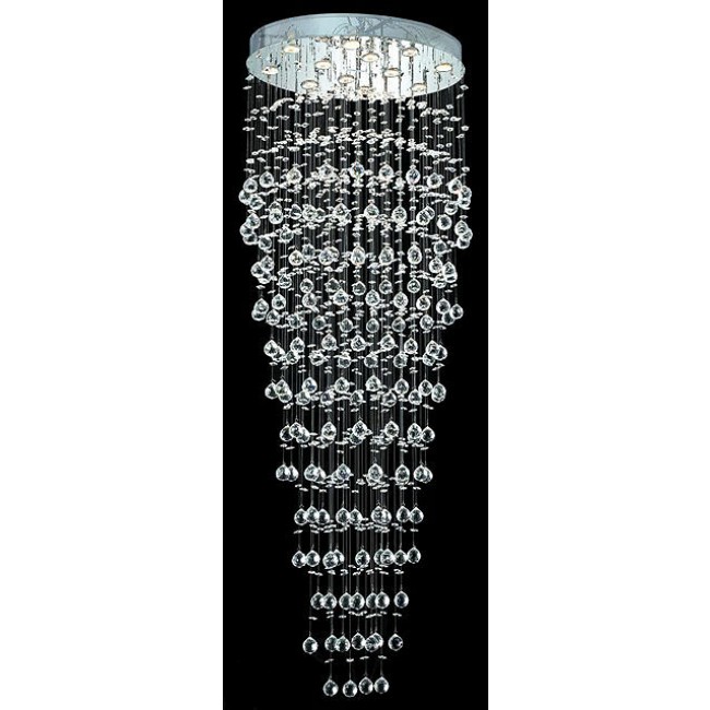 polished chrome Contemporary Crystal Chandelier droped with crystal balls