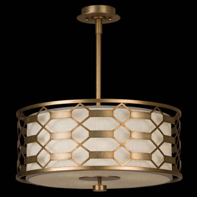 Three-Light Pendant in Burnished Gold Leaf Finish