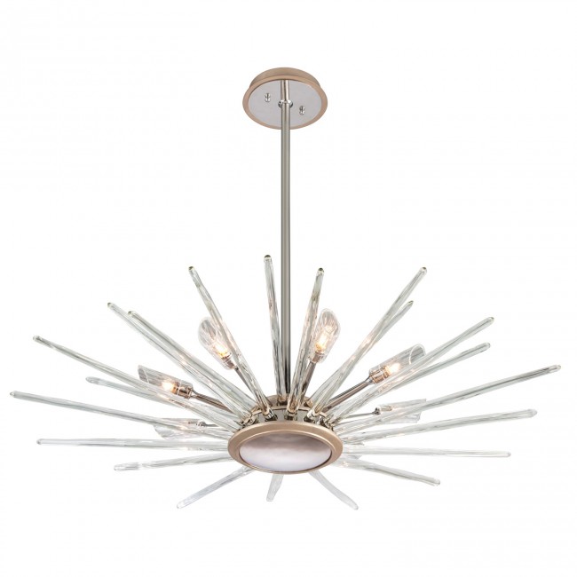 Silver Leaf 44-Inch Eight-Light Pendant