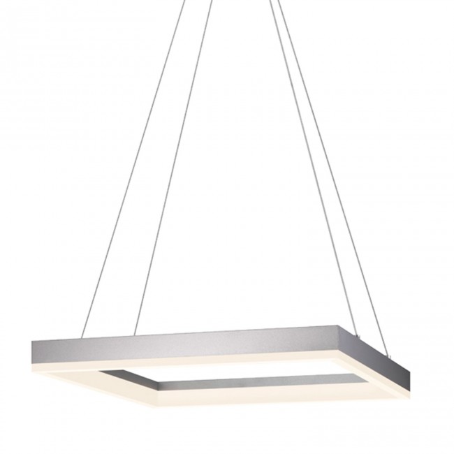Satin Aluminum LED 19-Inch Square Pendant