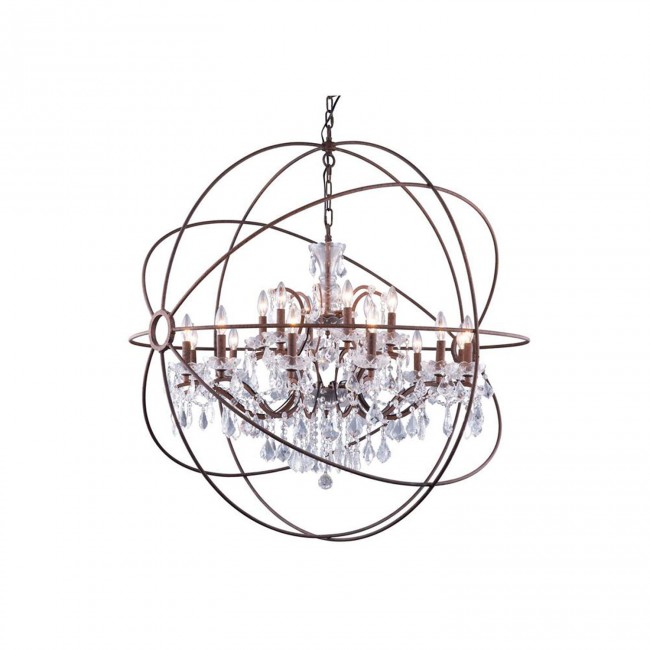 Geneva Rustic Intent Forty-Three-Inch Pendant with Clear Crystals