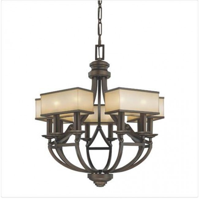 Bronze Ten-Light Chandelier