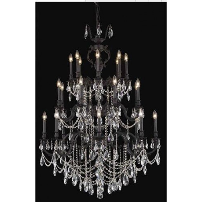 Bronze 24-Light Chandelier with Royal Cut Crystal