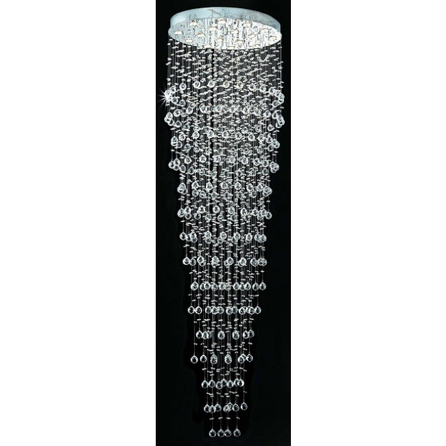 polished chrome Contemporary Crystal Chandelier dropped with crystal balls