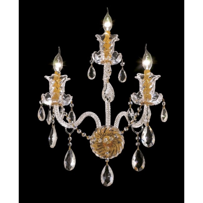 3 Lights crystal wall sconce