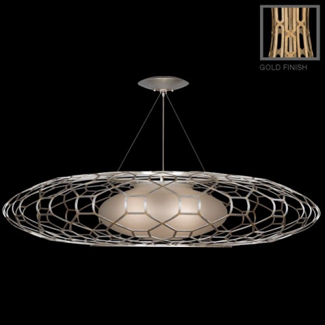 Three-Light Pendant in Burnished Gold Leaf Finish
