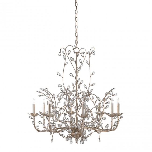  Silver Granello Eight-Light Chandelier