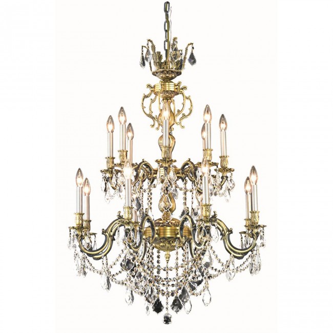 Bronze 16-Light Chandelier with Royal Cut Crystal