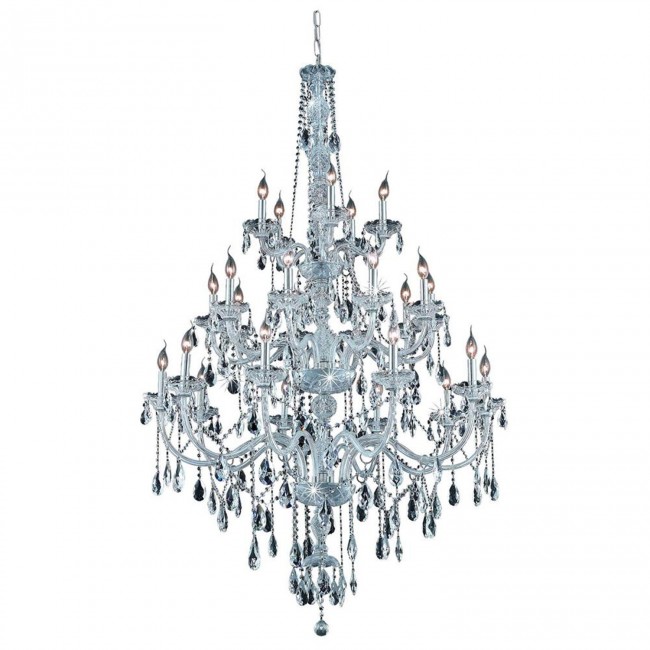 Verona Chrome Twenty-Five Light Chandelier with Clear Royal Cut Crystals