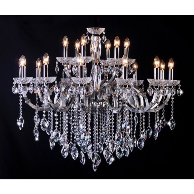 Polished chrome 18 Light traditional crystal Chandelier