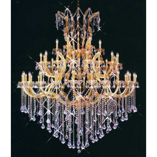 48+1 light gold plated Maria Theresa chandelier dressed with fantastic crystal