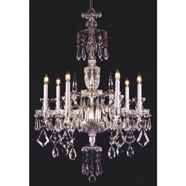 6 light Glass arm crystal chandelier 