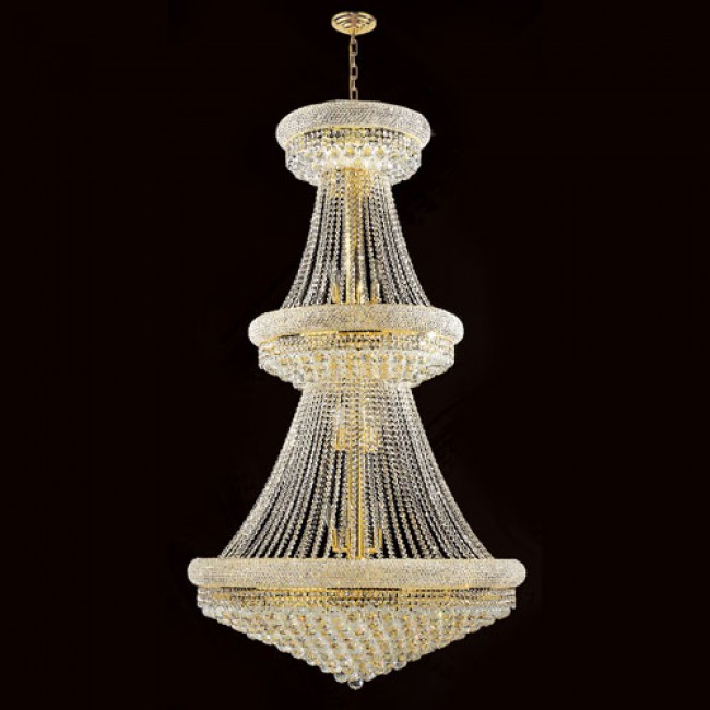  Gold Finish with Clear-Crystals Chandelier