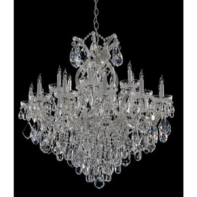 Chrome Nineteen-Light Chandelier with Swarovski Spectra Crystal
