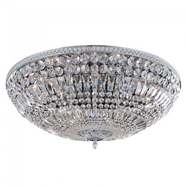 Allegri by Kalco Lemire Chrome 12-Light Flush Mount with Firenze Clear Crystal