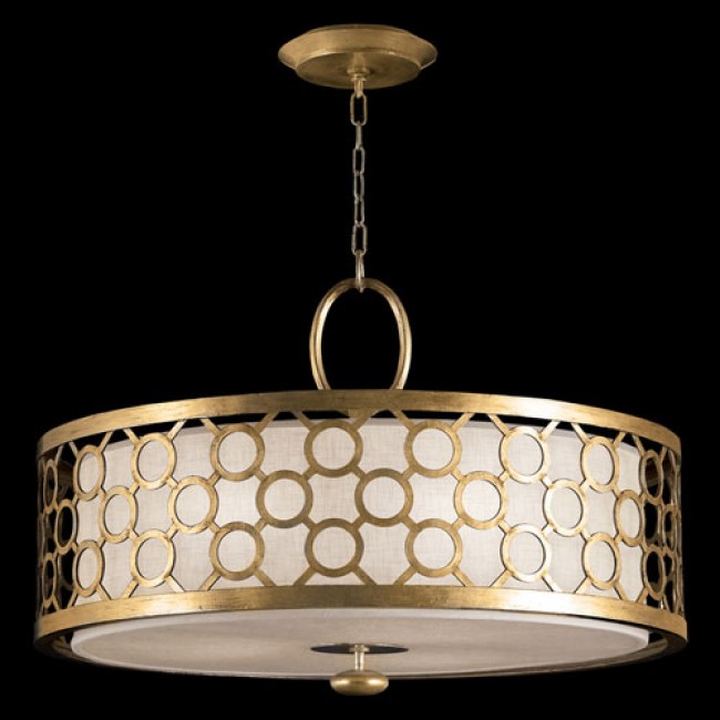 Three-Light Pendant in Burnished Gold Leaf Finish