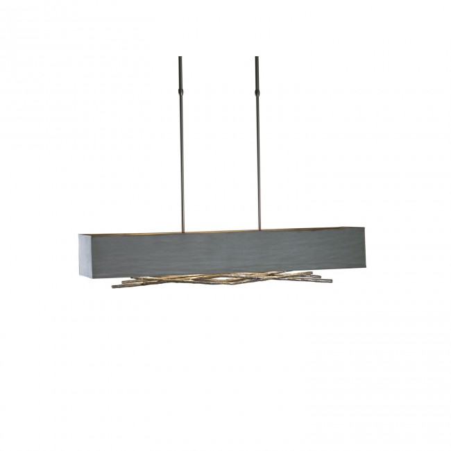 Burnished Steel 42-Inch Four-Light Pendant with Eclipse Shade