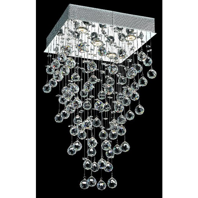 polished chrome Contemporary Crystal Chandelier droped with crystal balls