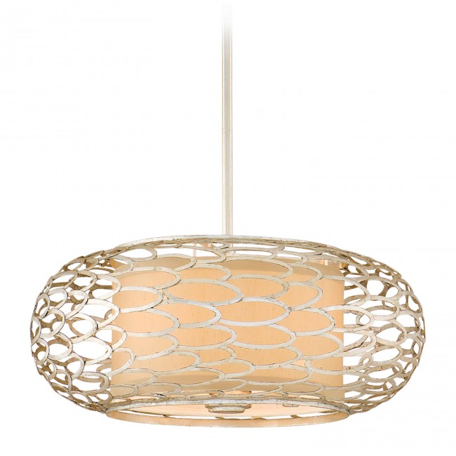 Modern Silver Three-Light Convertible Pendant