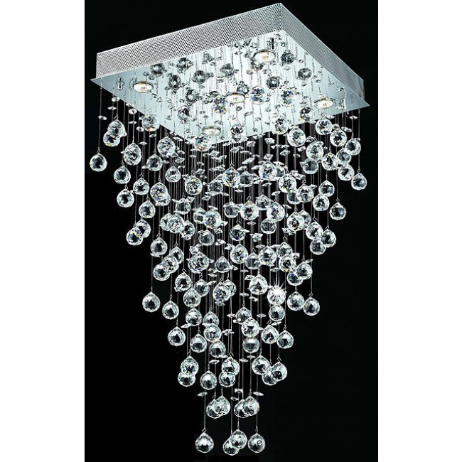 polished chrome Contemporary Crystal Chandelier droped with crystal balls