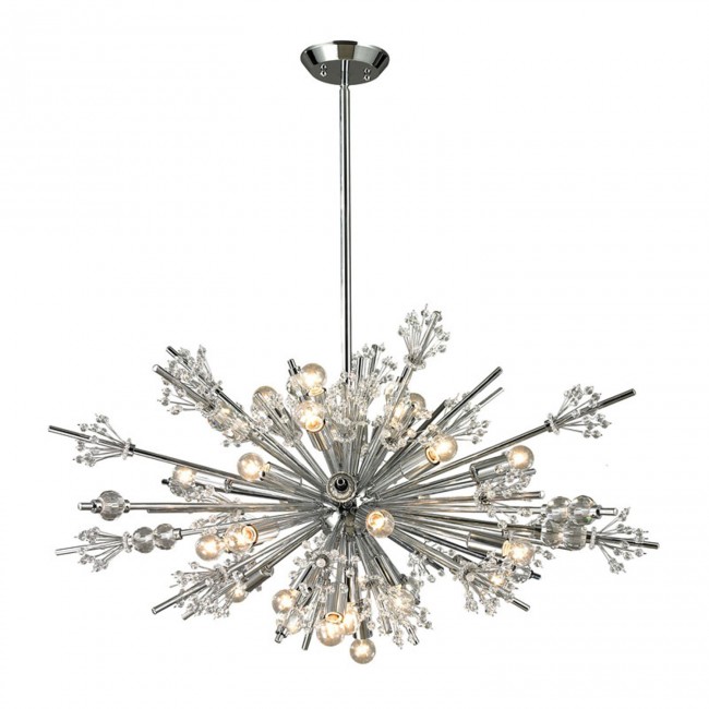 Polished Chrome 24-Light Chandelier