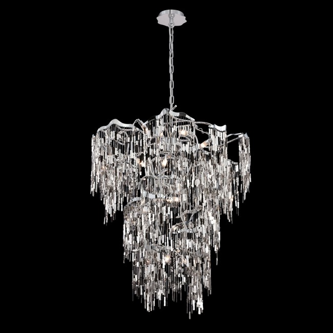 Elfassy Chrome 39-Inch 19-Light Chandelier