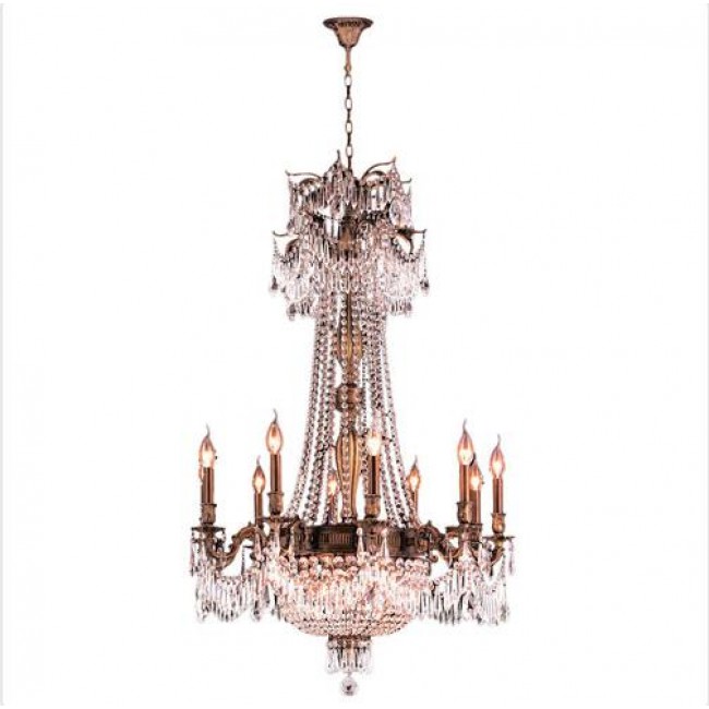 Bronze Fifteen-Light Chandelier