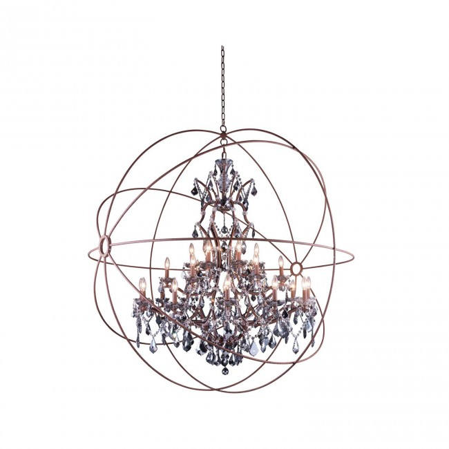 Geneva Rustic Intent Sixty-Inch Pendant with Silver Shade Crystals