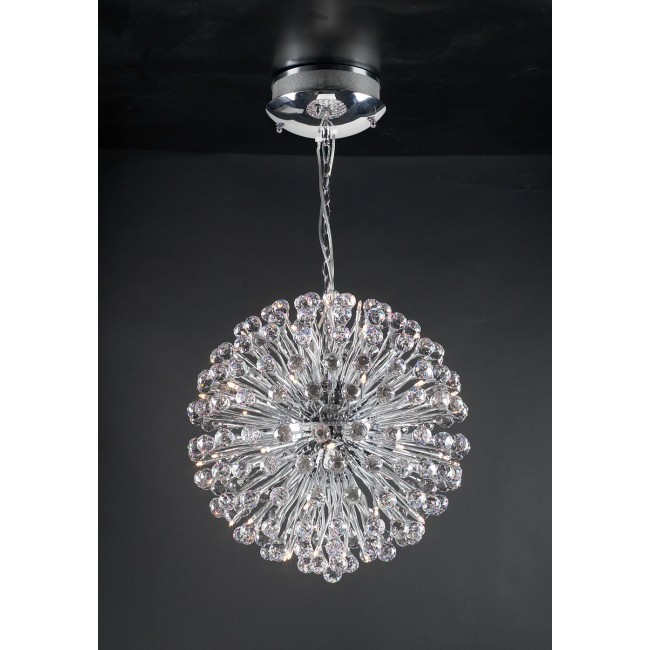  28 light Crystal ball Chandelier with chrome plated finish