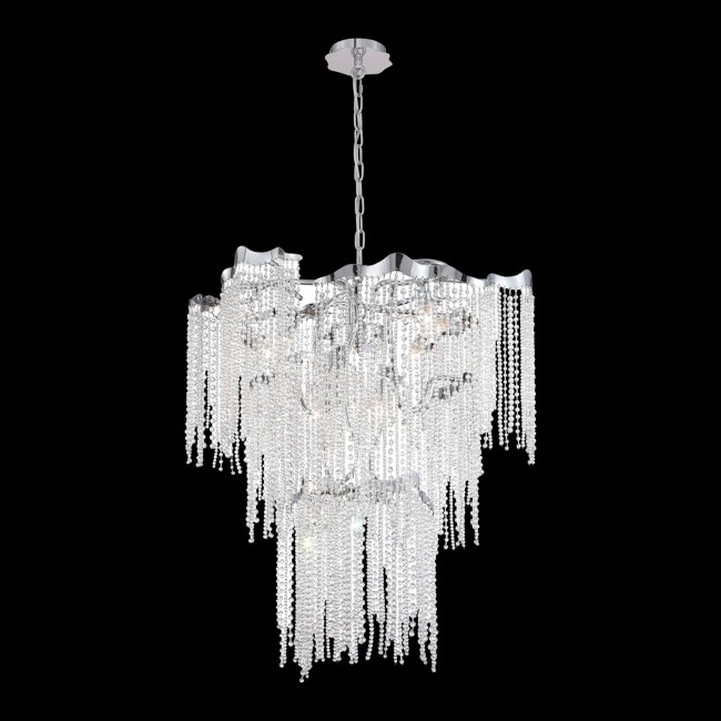  Chrome 24-Inch Nine-Light Chandelier
