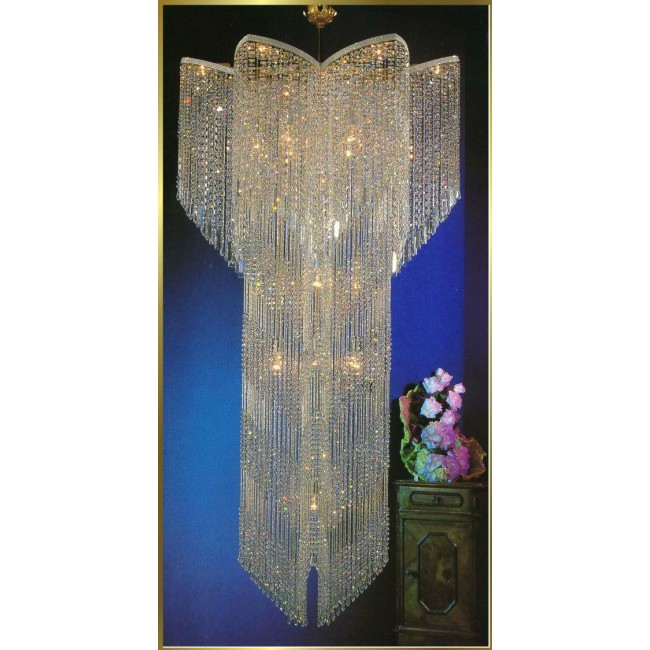 Entryway/ foyer modern crystal chandelier in gold plated finish