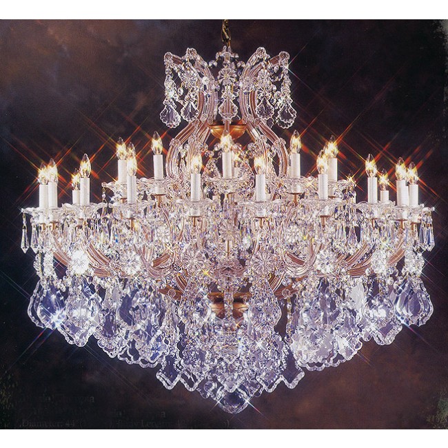 Gold plated Maria Theresa chandelier dressed with chinese number one crystal 